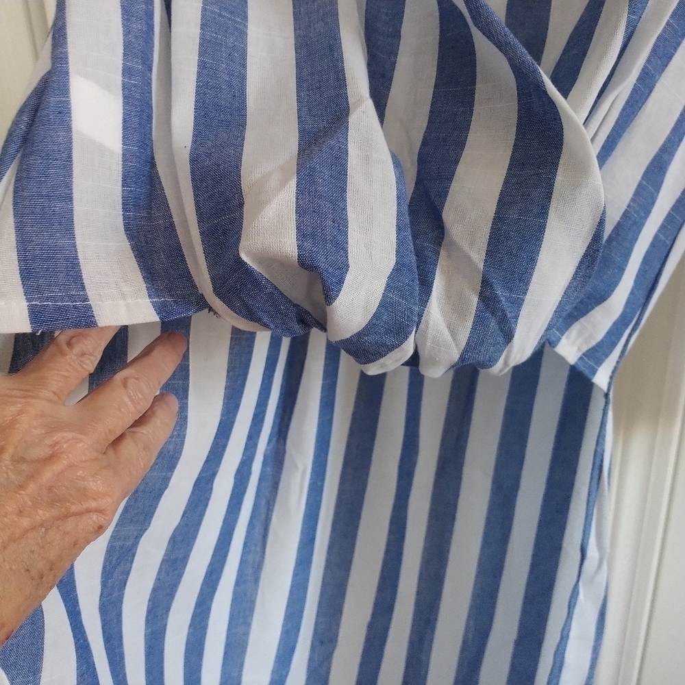 Unbranded Striped V Neck Pullover High Low Beach Coverup Tunic Top XXL - Picture 5 of 10